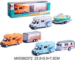 Caravana con remolque pull-back