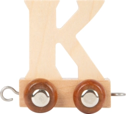 Vagón de madera con la letra K para vía de tren small foot