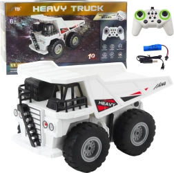 Volquete RC HEAVY TRUCK 1:24 blanco con luces y sonidos