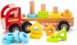 Camión de clasificación de madera con formas de colores
