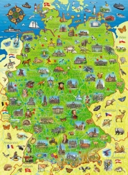 Ravensburger puzzle mapa colorida de Alemania XXL 200 piezas