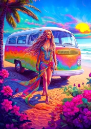 Puzzle Hippie en el corazón 1000 piezas
