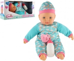 Muñeca bebé 40 cm con cuerpo blandito, biberón y chupete