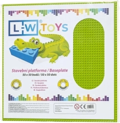 L-W Toys gran base de construcción de 50 × 50 puntos – Verde lima