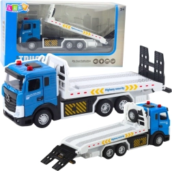 Camión de transporte tipo grúa con plataforma móvil, luces y sonidos