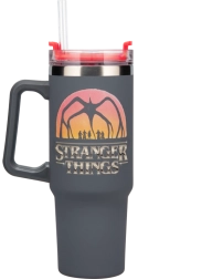 Vaso térmico (tumbler) Stranger Things 1200 ml con pajita y asa