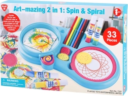 Set creativo de dibujo y spin‑art para niños
