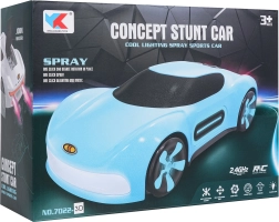 Coche RC infantil con efecto de humo y control tipo reloj – azul