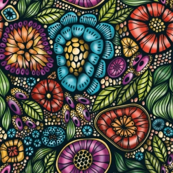 Curiosi rompecabezas cuadrado Q Life flores coloridas 72 piezas