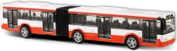 Autobús articulado metálico rojo 18 cm
