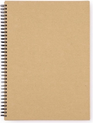 Bloc de anillas A4 kraft con doble espiral, tapas laminadas