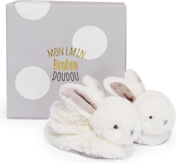 Doudou set de botitas con sonajeros Conejito beige