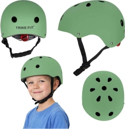 Casco de ciclismo infantil Trike Fix con luz LED M 55–58 cm – Verde oscuro