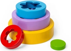 Bigjigs Toys torre apilable de flores de madera FSC