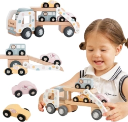 Transportador de coches de madera VIGA PolarB con 3 coches y conductor