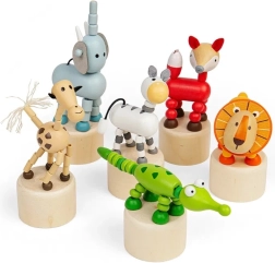 Bigjigs Toys animalitos de madera pulsables Safari