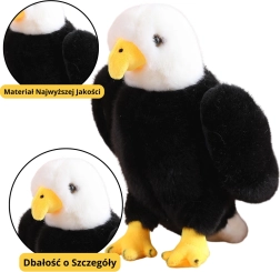Águila de peluche blanco y negro 25 cm
