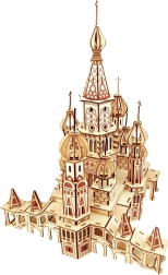 Woodcraft rompecabezas 3D de madera Catedral de San Basilio – natural