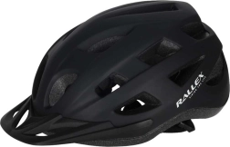 Casco de ciclismo Rallex con visera, negro, M 54–58 cm