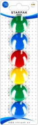 Imanes redondos de colores para pizarra y nevera 2,9 cm (6 uds.)
