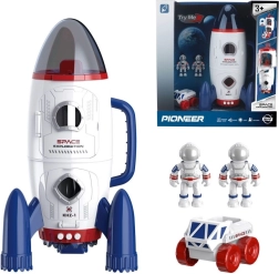 Cohete espacial con efectos de luz y astronautas 29,1 × 15,8 × 15 cm