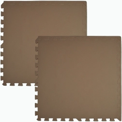 Alfombra de espuma HUMBI 120 × 60 – rompecabezas grandes e impermeables, segura para niños, beige oscuro (capuchino) – 2 uds
