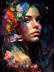 Pintura por números – mujer colorida 40 × 50 cm