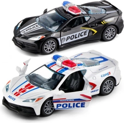 Coche de policía metálico 12 cm