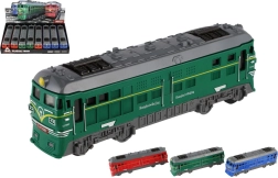 Locomotora de plástico de 18 cm con volante de inercia, 3 colores