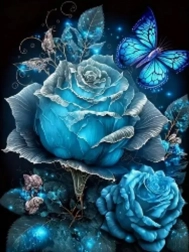 Pintura con diamantes Rosa azul 30x40 cm