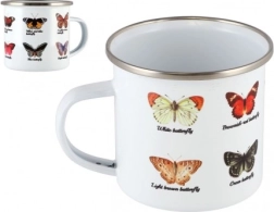 Taza esmaltada con mariposas