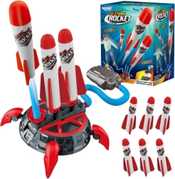 Woopie lanzacohetes de espuma con bomba y base, 6 cohetes