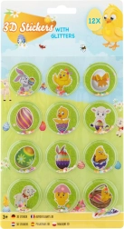 Pegatinas de Pascua 3D con purpurina – set de 12 uds.