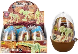 Esqueleto de dinosaurio brillante en huevo de plástico – set de construcción coleccionable