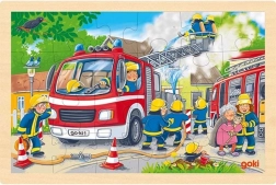 Puzle de madera Bomberos 24 piezas GOKI