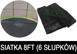 Red de seguridad SkyRamiz para cama elástica de jardín 244 cm (8 ft) – 6 túneles para postes