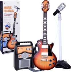 Guitarra eléctrica con micrófono y amplificador para niños karaoke