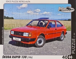 Puzzle de coches retro Škoda Rapid 130 (1986) 40 piezas