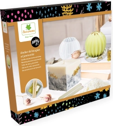 Make it! fabricación de velas y portavelas: kit creativo de cera de soja y jesmonite