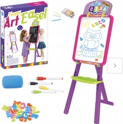 Gran pizarra doble magnética de tiza 3 en 1