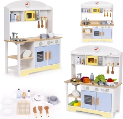 Cocina infantil de madera con horno, lavadora y microondas ECOTOYS – 12 accesorios