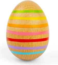Bigjigs toys huevo musical de madera – a rayas