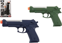 Pistola de plástico 17 cm con luz y sonido