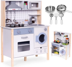 Cocina infantil de madera con sonidos, LED, horno y lavadora ECOTOYS