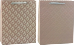 Bolsa de regalo con relieve beige 32 x 26 x 10 cm
