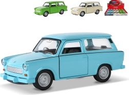 Coche metálico Trabant 601 Universal con retroceso, 12 cm, Welly