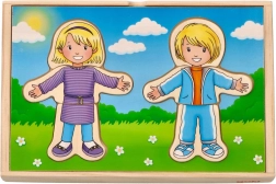 Rompecabezas de madera para niños Vestir con niño y niña