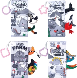 Juego de libros sensoriales suaves para bebés, 4 uds.