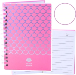 Cuaderno con motivo de sirena A6, rosa, 80 hojas