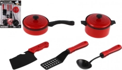 Set infantil de utensilios de cocina rojo y negro
